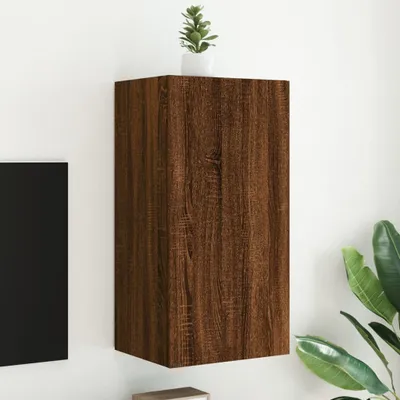 Produktbild von TV-Wandschrank mit LED-Leuchten Braun Eichen-Optik 40,5x35x80cm 837266