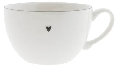 Produktbild von Suppentasse klein HEART weiß mit schwarzem Herz D. 13cm Bastion Collections