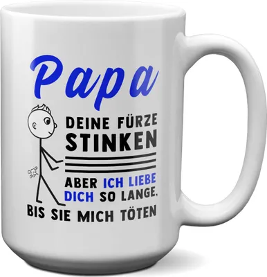 Produktbild von 22Feels XL Tasse Papa Geschenk Vatertag Vater Deine Fürze Stinken Geburtstag Kaffeetasse Männer Weihnachten Haferl Geschenkidee Bürotasse