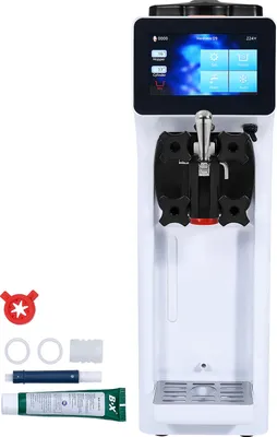 Obrázek produktu pro SucceBuy 900 W komerční zmrzlinovač, výtěžnost 10 l/h, jedna varianta, pultový výrobník měkké zmrzliny, 4 l zásobník, 1,6 l válec, dotykový displej, automatické čištění, předchlazení pro restaurační občerstvení