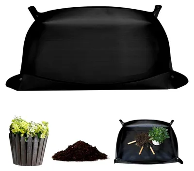 Produktbild von Pflanzenmatte 100x150cm, wasserdichte Gartenmatte, faltbare Umtopfmatte für Pflanzen