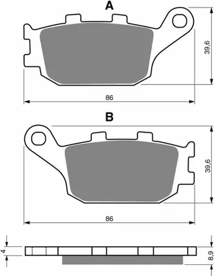Image de Plaquettes de frein Gold Fren 021 S3 SUZUKI GSF GSX GSR/ XJ6 FZ8 YZF