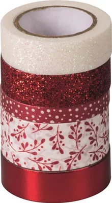 Obrázek produktu pro Heyda 203584522 Dekorační pásky "Effect Mix" šířka role 0,6 cm - 1,8 cm, délka 2 m - 6,5 m červená