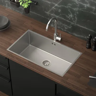 Obrázok produktu pre ML-Design kuchynský drez s odtokom a prepadom, strieborný, z nehrdzavejúcej ocele