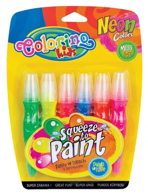 Produktbild von Farbe in Tuben mit Pinsel 6col neon Blister COLORINO 34166