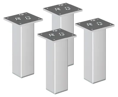 Produktbild von 4er Set sossai Aluminium Möbelfüße 300mm in eloxiertem Design Schrankfüße Sockelfüße