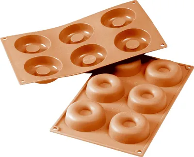 Produktbild von Silikomart Muffinbackform Savarin 6er Ø7,2cm H 2,3cm Silikon, terracotta