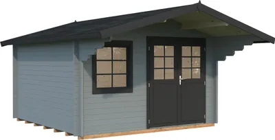 Produktbild von Gartenhaus Palmako Sally 12,3 m² inkl. Fußboden 426 x 530 cm hellgrau-anthrazit