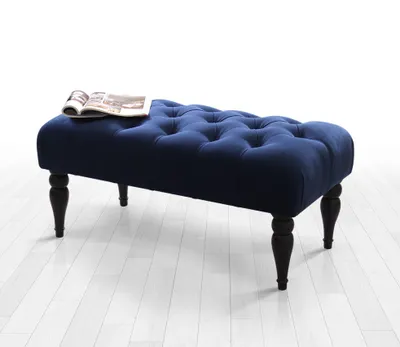 Image de Hanah Home, Missus- FLF1292, Navy,bleu, bancs, 50% coton / 50% velours