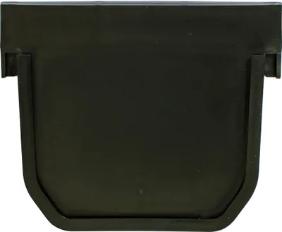 A black drainage gutter is shown against a white background.