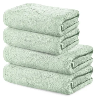 Produktbild von Ôhm Handtuchset 4-teilig – 100% Baumwolle 500 g/m², Salbei – Badezimmer Set mit 2X 70x140 cm & 2X 50x100 cm – Badetuch Set extra weich & saugstark –