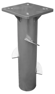 Produktbild von Bodenhülse zum Einbetonieren für Sonnenschirm verzinkt Höhe 40,5 cm Montageplatte 16x16 cm