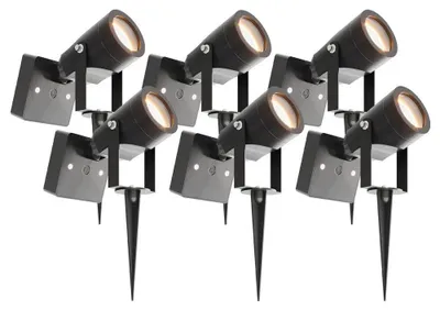 Image de Ledvion Lot de 6 LED Extérieur Spot IP65 1W 3000K GU10 orientable