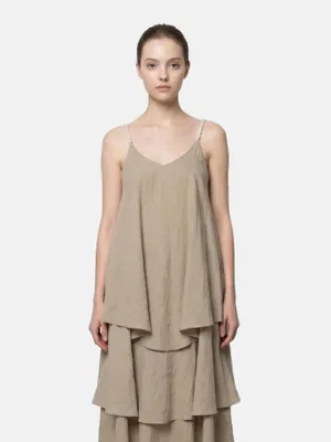 Produktbild von Damen Sommerkleid Casual Viskose und Polyester Einheitsgröße und Beige UNICA VS 128-Beige