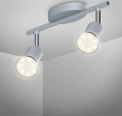 Produktbild von LED Deckenleuchte Deckenstrahlers 2-flammig Spot Lampe Schwenkbar GU10 Metall