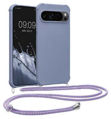 Produktbild von kwmobile Necklace Case kompatibel mit Google Pixel 9 / Pixel 9 Pro Hülle - Cover mit Kordel zum Umhängen - Silikon Schutzhülle Lavendel