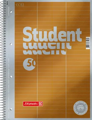 Immagine prodotto di BRUNNEN 1067148 Collegeblock Premium Student "Vocabolario" A4 a righe, con due righe divisorie, Lin 54 Foglio di copertina: giallo-metallizzato