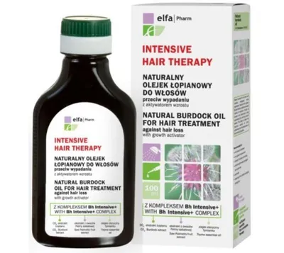 Zdjęcie produktu dla Elfa Pharm Naturalny olejek łopianowy do włosów przeciw wypadaniu z aktywatorem wzrostu, 100ml