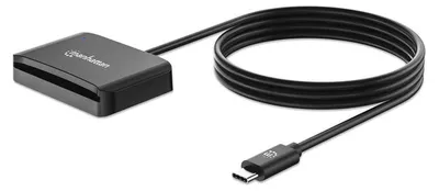 Produktbild von Manhattan Smart-Card-Lesegerät 102742 USB Typ-C 1 m Schwarz