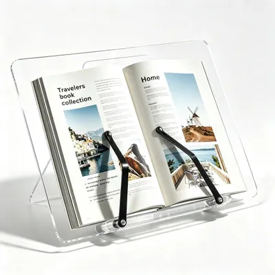 Image de Support de livre pliable en acrylique, dimensions 33 x 24 cm