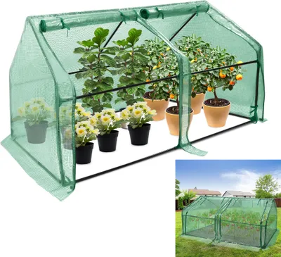 Produktbild von LARS360 Skleník na rajčata Fóliový skleník HDPE Skleník na rajčata s chladicím rámem 180x90x90cm, tepelný kryt, zelený