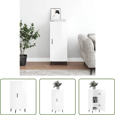 Produktbild von The Living Store Sideboard Hochglanz-Weiß 34,5x34x90 cm Holzwerkstoff