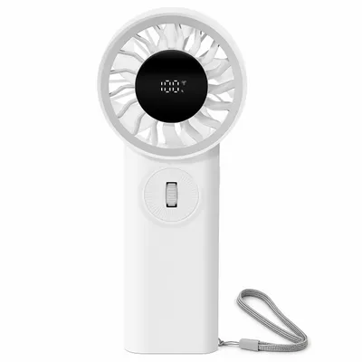 Produktbild von USB-C Handventilator,Mini Tragbar Ventilator mit Scrollrad zur Stufenlosen Geschwindigkeitsregelung,LED Display, 3600mAh Akku,Bürstenloser Motor,Leise