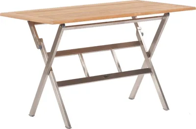Produktbild von Sonnenpartner Klapptisch Base 120x70 cm Edelstahl Tischsystem mit wählbarer Tischplatte HPL Teak
