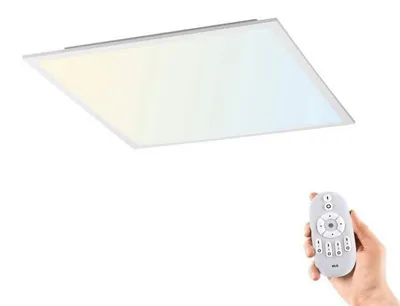 Image de Plafonnier LED, télécommande, intensité lumineuse variable, CCT, blanc, L 45 cm