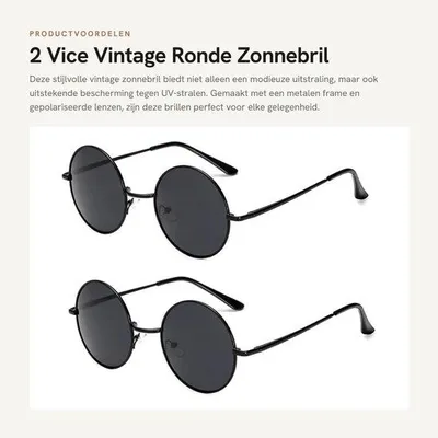 Produktbild von Runde Sonnenbrille – mit Metallrahmen – polarisiert – UV400-Schutz für Damen und Herren