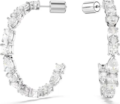 Produktbild von Swarovski Uni Mesmera Creolen Weiß Rhodiniert 5672834