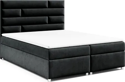 Produktbild von Best for Home Boxspringbett mit Bettkasten Trinity K-5 Bonellfederkern inkl. Topper, mit Lieferung, Aufbau & Entsorgung 160x200-Schwarz