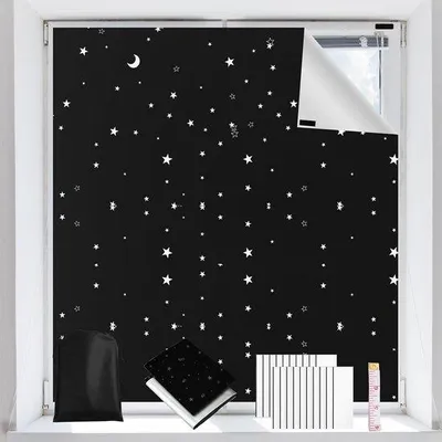 Obrázok produktu pre Čierna fólia na okná bez vŕtania, 100 % priehľadná, 200 x 145 cm, na strešné okná a cestovanie