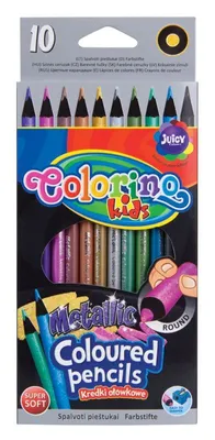 Obrázok produktu pre Metalické pastelky 10 farieb Colorino