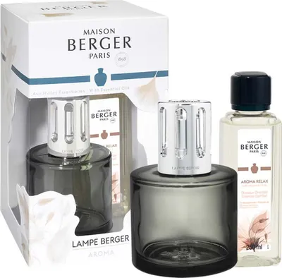 Produktbild von Geschenkset Katalysatorlampe Aroma Relax grau Füllung Sweet Orient 250 ml