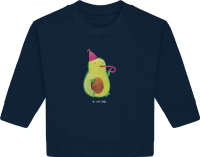 Produktbild von Mr. & Mrs. Panda Organic Baby Pullover Avocado Geburtstag 24. - 36. Monat - French Navy - Geschenk, Party, Bullover, Frucht, Feier, Überraschung