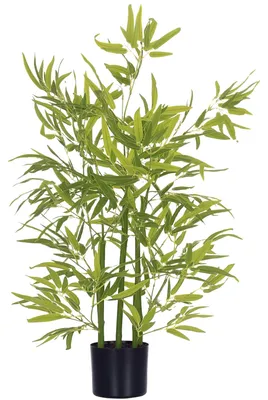 Image de Plante artificielle, bambou décoratif, décoration d'intérieur pour la maison et le bureau, vert, 15 x 15 x 90 cm