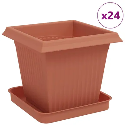 Obrázok produktu pre Kvetináče 24 pcs Tehlovo červená 16 x 16 x 14 cm Plast