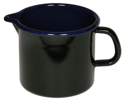 Zdjęcie produktu dla Riess garnek z wylewką Ø16cm 2 litry czarna/niebieska emalia