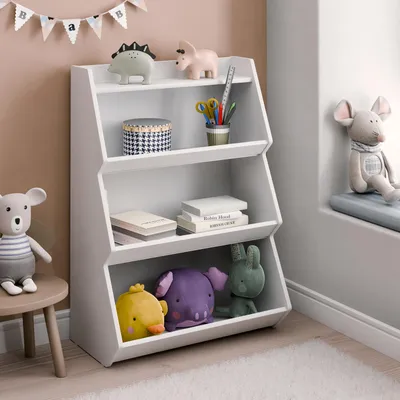 Produktbild von VCM Holzregal stehend | platzsparendes Kinder Regal | Maße: H. 89 x B. 63 x T. 35 cm | Elegantes Regal | Aufbewahrungsregal | Bücherregal | Standregal – Malusa