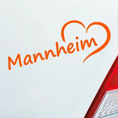 Produktbild von Auto Aufkleber Mannheim Herz Heart Stadt City Liebe Love 20x8 cm Orange Sticker Heckscheibenaufkleber