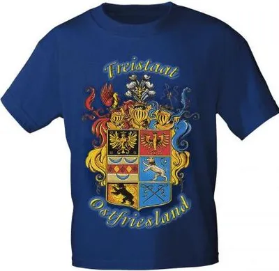 Produktbild von T-Shirt mit Print - Freistaat Ostfriesland - 09676 blau - Gr. S-XXL Größe - S