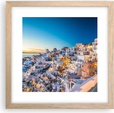 Produktbild von Gerahmtes Poster - Rahmen in heller Eiche - Griechenland Insel Sommer - 30x30 cm - Wand Bild - Wanddeko - Wandbilder - Wandposter - Bilderrahmen - Bilder - Kunstdruck - Wandbild - P2NAC30x30-4062