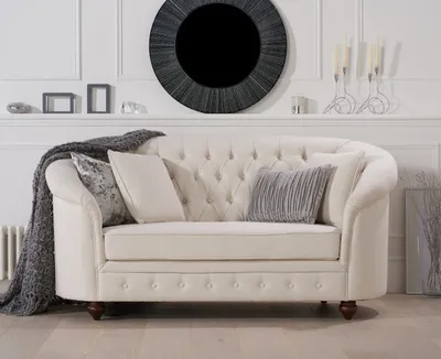 Produktbild von Klassische Textil Couch - Beige Chesterfield Stoff Sofa 2 Sitzer  Neu jvmoebel ®