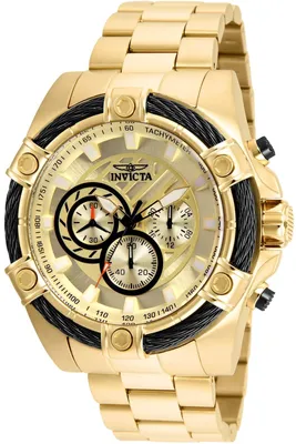 Obrázok produktu pre Invicta Bolt 25515 Pánske Hodinky - Quartz Hnací Mechanizmus - Nerezová Oceľ s Zlatým Ciferníkom - 52 mm