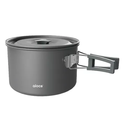 Produktbild von Camping Kochtopf Aluminiumlegierung Camping Kochgeschirr mit Klappgriff fš¹r Camping Picknick Wandern