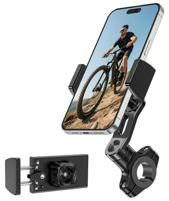 Produktbild von Handyhalterung Fahrrad & Motorrad Aluminium 360° drehbar für 5,8-6,9 Zoll Smartphones