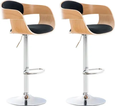 Produktbild von 2er Set Barhocker Kingston C Stoff natura/schwarz