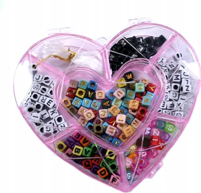 Produktbild von Buchstabenperlen Set 240 Stk. 7mm - Bunte Alphabet Perlen für Schmuck & Armbänder - DIY Basteln