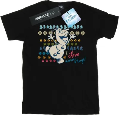 Produktbild von Disney - "Frozen I Warm Hugs" T-Shirt für Damen BI24806 (L) (Schwarz)